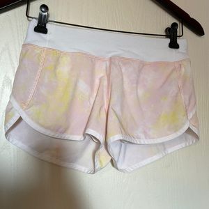 Ivivva Pink, Yellow and White Marbled Exercise Shorts